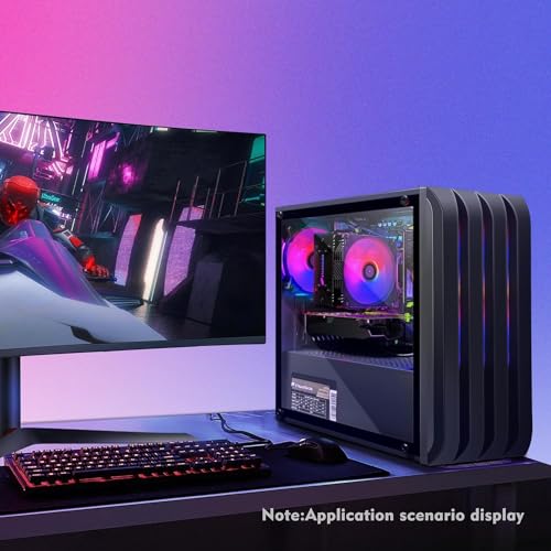 Image of STGAubron Gaming PC Desktop, Radeon RX 550 4G, Intel i7 Xeon E5 2.5GHz, 16G RAM, 512GB SSD, WiFi 6, BT 5.0, RGB Fan x3, Windows 11 Home
