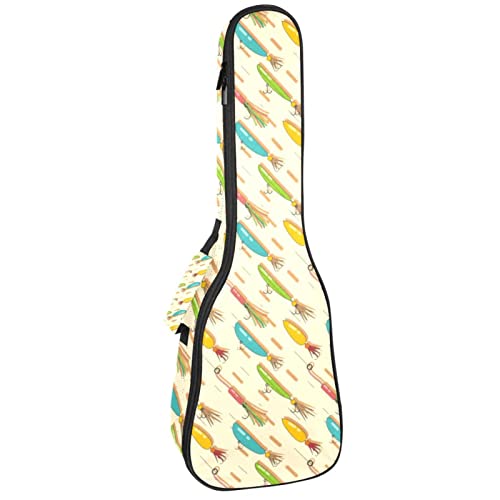 Sac à dos pour ukulélé de concert robuste housse rembourrée de 10 mm bleu et jaune