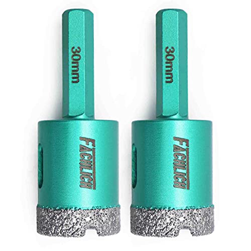 FACHLICH Punta per Trapano Diamantata,2 Pezzi 30mm...