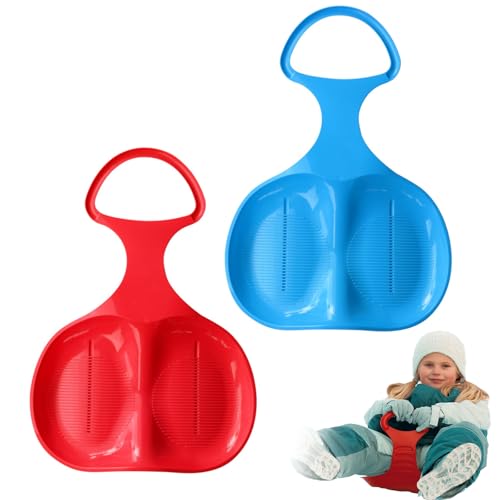 2 Stück Schlitten Bob mit Handgriff, Porutscher mit Griff für...