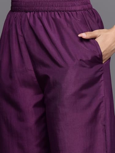 Image of Libas Womens Printed Chiffon Straight Kurta With Trousers and Dupatta | daily wear suit