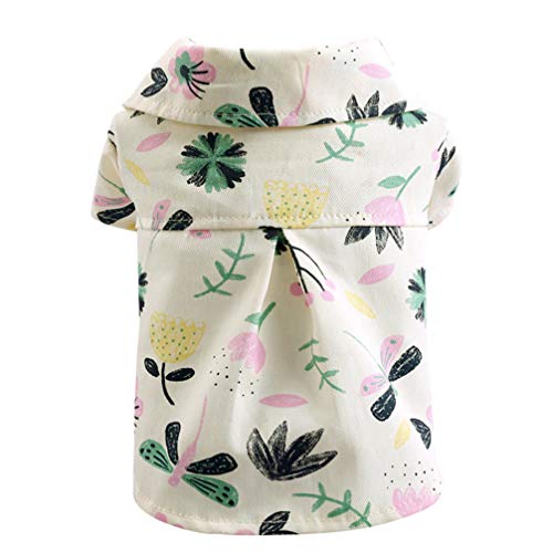 POPETPOP Dog Dhirts - Hawaiian Summer Flower Pattern Shirt - Cat Dog Clothes Thin Style Cooling Shir
