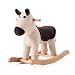 LITING Seggiolone per Bambini in Legno massello Sgabello per Animali in Legno massello Baby Cartoon Trojan Carino Sedia a Dondolo