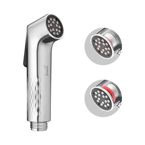 Image of SEABIRD ABS Self Cleaning Health Faucet - Chrome Finish Jet Spray for Toilet | Handheld Bidet Sprayer with High-Pressure & Soft Flow Modes | Leak-Proof Push Button | Only Gun