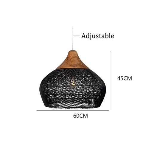 Suspension rotin noir pour corriger un éclairage trop froid