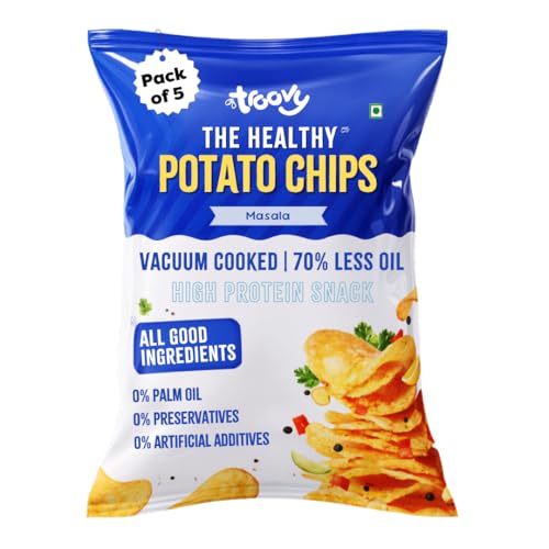 Image of Troovy Healthy Potato Chips | Vacuum Cooked Snacks | 70% Less Oil | No Palm Oil, No Added Preservatives | Made with Real Ingredients (Masala)