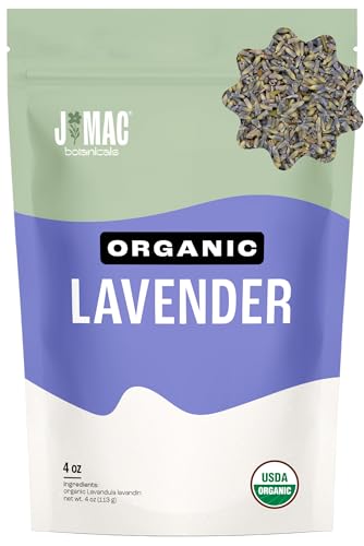 J MAC BOTANICALS Organic Dried Lavender Flowers (4 oz)