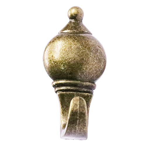 Image of 30 Pack Colonial Shape Push Pin Hooks Picture Hangers for Hanging Or Holding Down Charts,Banners,Calendars,Posters,Picture,Photo Frame,Keys (Antique Brass)