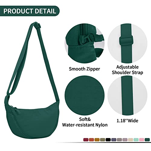 Image of Nylon Crescent Crossbody Bag for Women Purses Trendy Men,Small Travel Sling Bag Hobo