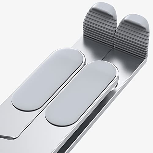 Soporte para ordenador portátil elevador de escritorio de aluminio plateado ajustable 8