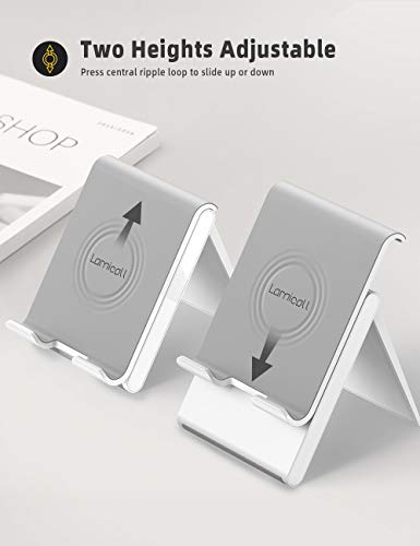 Lamicall Adjustable Tablet Stand Holder - Foldable Desktop Stand Charging Dock For Desk Compatible With Ipad Air Mini Pro 9.7,12.9, Phone 12 Mini 11 Xs Max Xr X Plus S10 S9 S8 Smartphones 4-13” - Gray #TOP4
