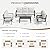 VONZOY Aluminum Outdoor Furniture Sets with Cushions 5-Piece Sectional Patio Conversation Sofa Set with Coffee Table for Garden, Lawn, Backyard,Deck