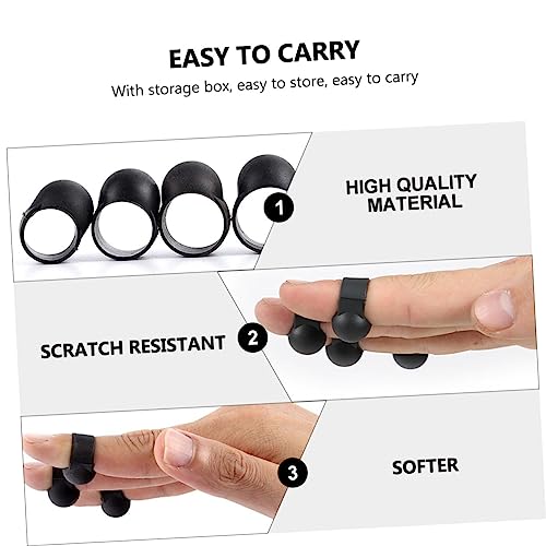 Abaodam Drum Tongue Drum Finger Sleeve Material de Silicona Negro para Instrumentos de Percusión con Dedos miniatura 2