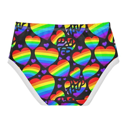 Rainbow Hearts Purple Hearts Black Toddler Girls Underwear 2t Cotton Panties for Girl Animals Underpants Briefs2