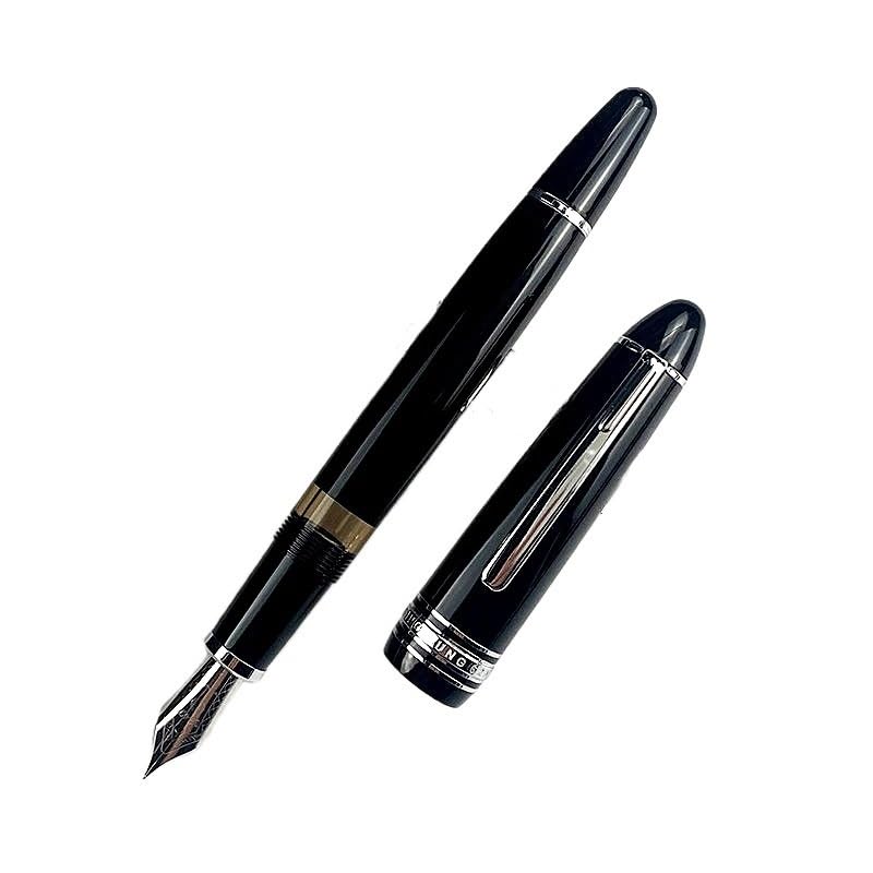 Stylo-plume à piston en résine et pointe en iridium doré EF