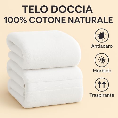 Set de 2 toallas de algodón premium de 550g de tacto extra suave en blanco 3