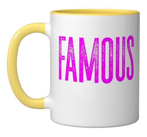 Taza cerámica 11 onzas amarillo y blanco miniatura 1