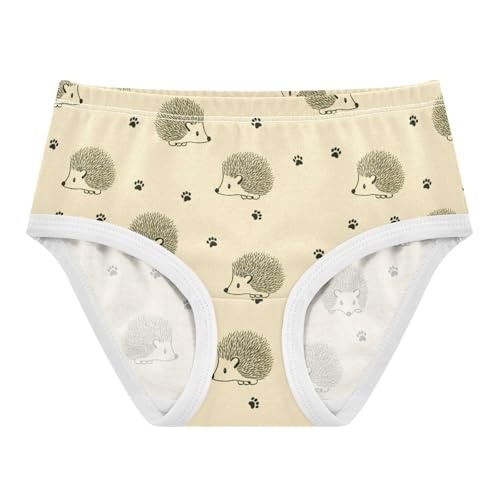 Girls' Underwear Cute Hedgehog Footprints Yellow Toddle Brief Panties 2301940