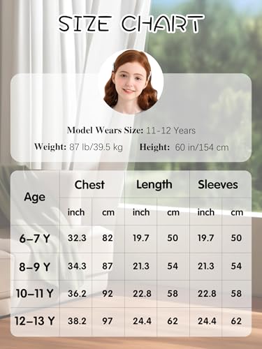 Girls Long Sleeve Shirts Striped Casual Tees Raglan Crewneck Sweatshirts Tops for 6-13 Years2