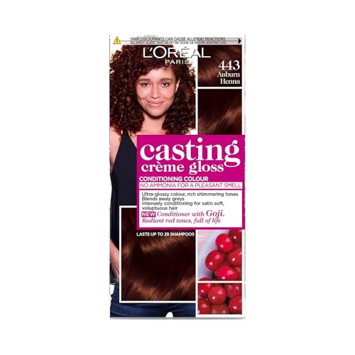LOREAL CASTING CRÈME GLOSS SEMI PERMANENT HAIR DYE COLOUR AUBURN 443