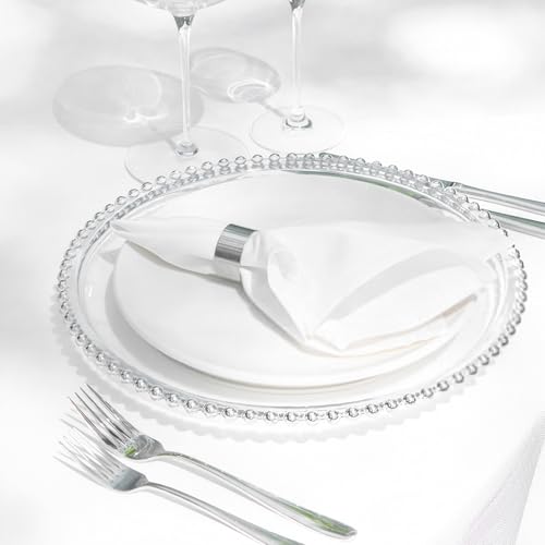 Set de 10 platos redondos de plástico transparentes 12.6 pulg miniatura 6