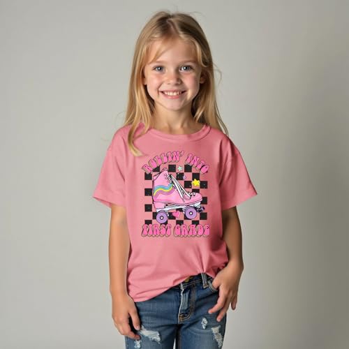 Image of First Day of School Outfit for Girl Rollin Into First Second Third Grade Shirt 1st 2nd 3rd Back to School T-Shirt Top