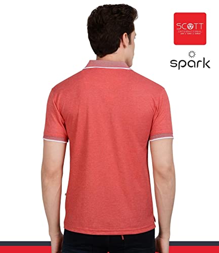 Image of Scott International Spark Polo T-shirts for Men - Bird Eye Collar neck, Half Sleeves, Cotton, Regular Fit, Stylish Branded Solid Plain tshirts for Boys