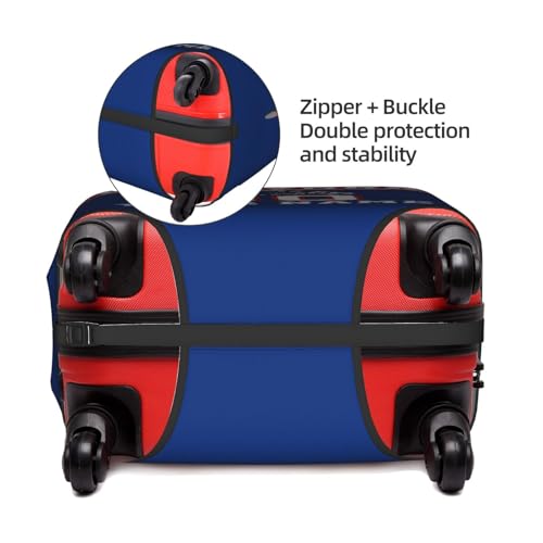 Image of Custom New York Luggage Cover Personalized Football Style Suitcase Cover with Name Number Customized Washable Elastic Sports Travel Suitcase Protector for Business Vacation Gifts