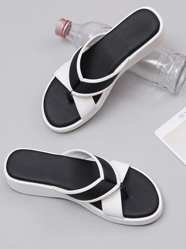Image of TRYME Stylish Platform Wedges Slippers | Stylish Cross Strap Soft Sole Lightweight Slippers for Daily Comfort