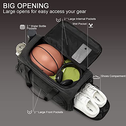 image for SOAEON Gym Bag for Men Women, Small Fitness Workout Sports Duffle Bag 