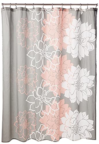 Madison Park Lola 100% Cotton Shower Curtain, Casual Large Floral Design, Modern Bathroom Decor, Machine Washable