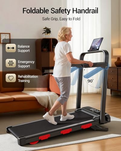 Image of 17% Auto Incline Walking Pad Treadmill with 12-Level, 43″ High Armrests