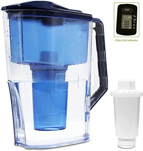 Alkaline Water Filter Pitcher,2.5L Filter Kettle, High PH Alkaline Water Filter Pitcher, Unique Multi-Stage Filtration, BPA Free for Healthy, Clean & Toxin-Free Mineralized Water Filter jug