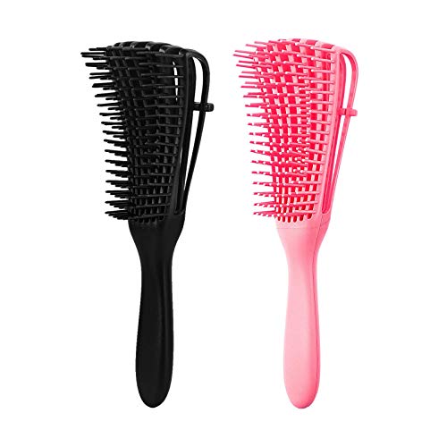 Toramo 2pcs Shampoo brush stylish long-handled shampoo and comb brush with scalp massage, suitable for dry and wet oily curly short hair massage