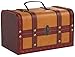 Vintiquewise(TM Decorative Wood Leather Treasure Box (Small Trunk Only)