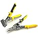 Red Oak Tools Metal Sheet Tools Set- 3" Inch Hand Seamer Fairmont Tongs and Straight Cut Aviation Snips for cutting bending and flattening sheet metal- Yellow