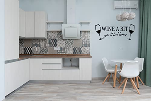 Blinggo Wine A Bit You'll Feel Better Quote Letter Wall Sticker Decal Home Arts Dinning Kitchen Lounge Decor Wall Decoration #TOP2