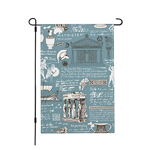 Modèle D'Histoire De La Grèce Antique Drapeau De Jardin Double Face Drapeau De Décoration Coupe-Vent Et Étancheune Patio Drapeaux Décoration Pour Jardin Balcon Chambre À Coucher 30X45Cm