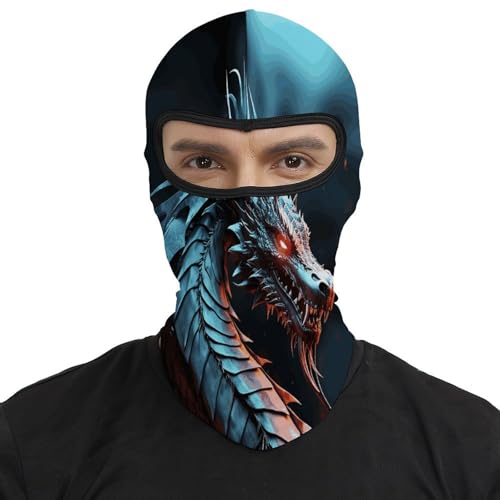 Pasamontaña térmico para hombre y mujer con estampado de dragón, máscara facial para esquí, motocicleta y clima frío miniatura 2
