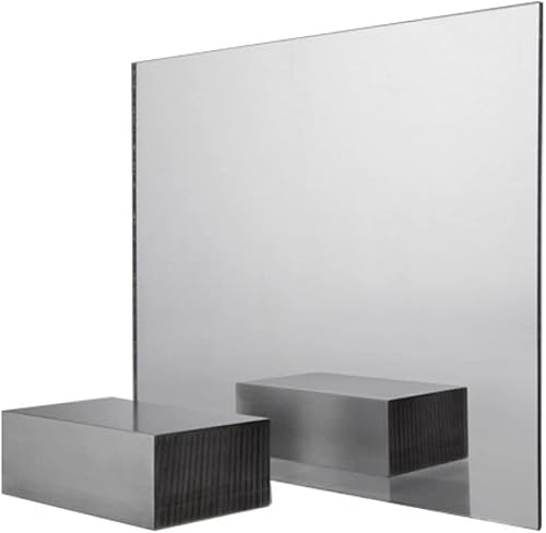 DistinctAndUnique Hojas de plexiglás acrílico de espejo plateado de 18 pulgadas de grosor (0.118 in) de plástico con papel protector para letreros,