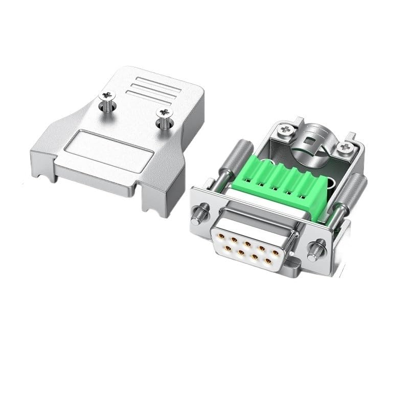 Mi ni DB9 485/422 Solderless Joint Male Female Connector Upgraded 9Pin RS232 Serial Port Adapter All Plug(Female-Solid Pin)