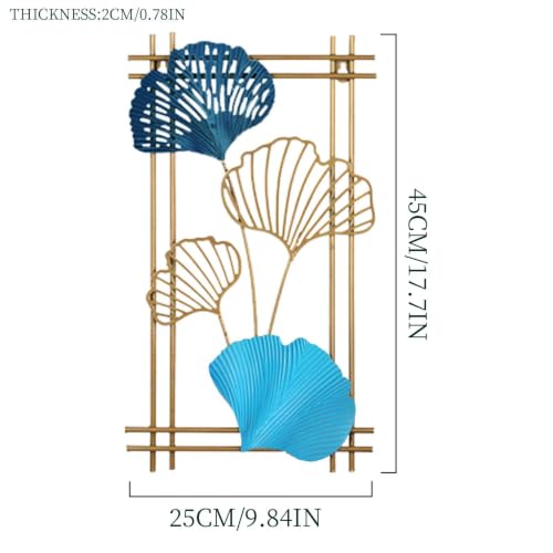 Arte de pared multifuncional de ginkgo: escultura metálica vegetal 3D 5