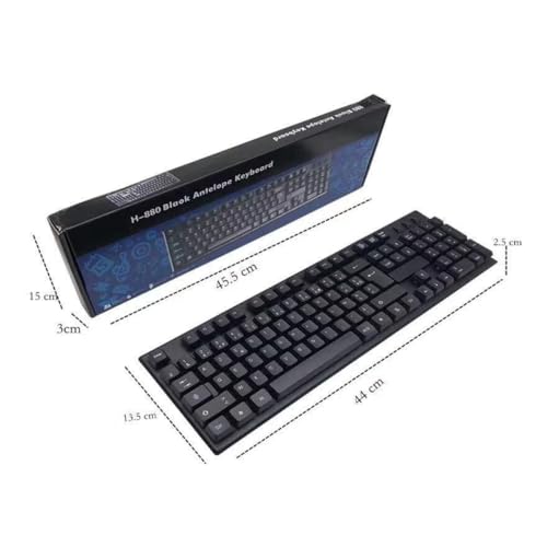 Image of PremiumAV Wired USB Computer Keyboard Full Size 104-Key for Laptop Desktop PC Gaming Office Typing French Layout