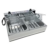 Fritadeira Elétrica Industrial 2 Cubas Inox 10 Litros(110)
