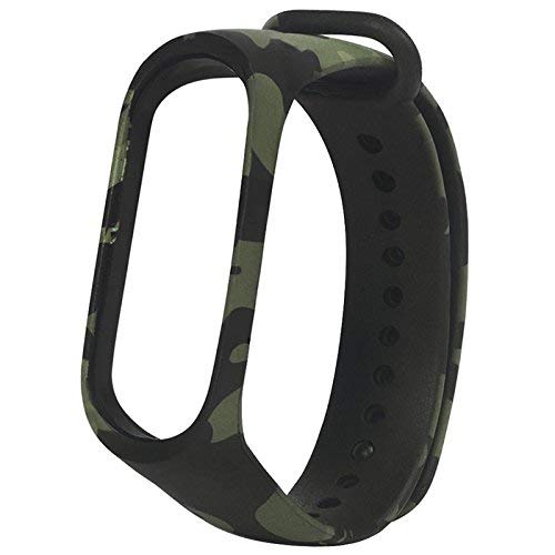 Image of Replacement Silicone Camouflage Army Style Band Strap For Xiaomi Mi smart Band 4 and Mi smart Band 3(Device Not Included) (Army Green)