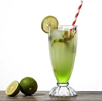 VELORI Juice Mug,Milkshake Mugs, Ice Cream Mug, Smoothie, Faluda, Cocktails Dessert Serving Glasses 350 ml