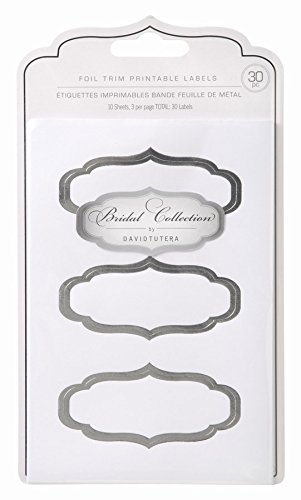 Darice David Tutera Foil Trim Baroque Style Bridal Labels, 30 Labels