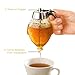 Hunnibi 8oz No Drip Glass Honey Dispenser with Plastic Top - Honeycomb-Style Syrup Server and Bee-Themed Storage Jar with Stand - 6