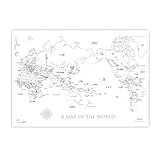白い 世界地図 ポスター2枚入り 自由に書き込みや色が塗れるA2&B2 モノクロ インテリア 知育 夏休み課題 自由研究発表 カルトグラフィー (白世界地図)