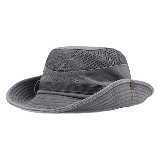 Sombrero de verano, sombrero de pescador, sombrero de paja para hombre, sombrero de verano, protección UV, plegable, safari, protección solar, impermeable, para exterior, senderismo, pescador, muñeco